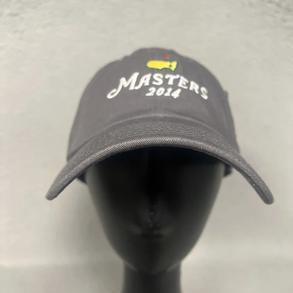 NWT American Needle 2014 Masters Augusta National Golf Cap Gray Strapback Hat
